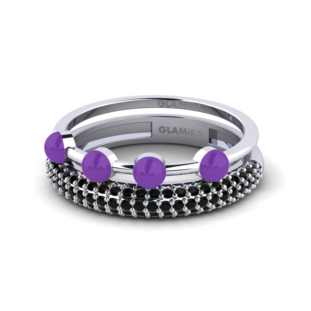 Zafiro negro Anillo apilable Vind