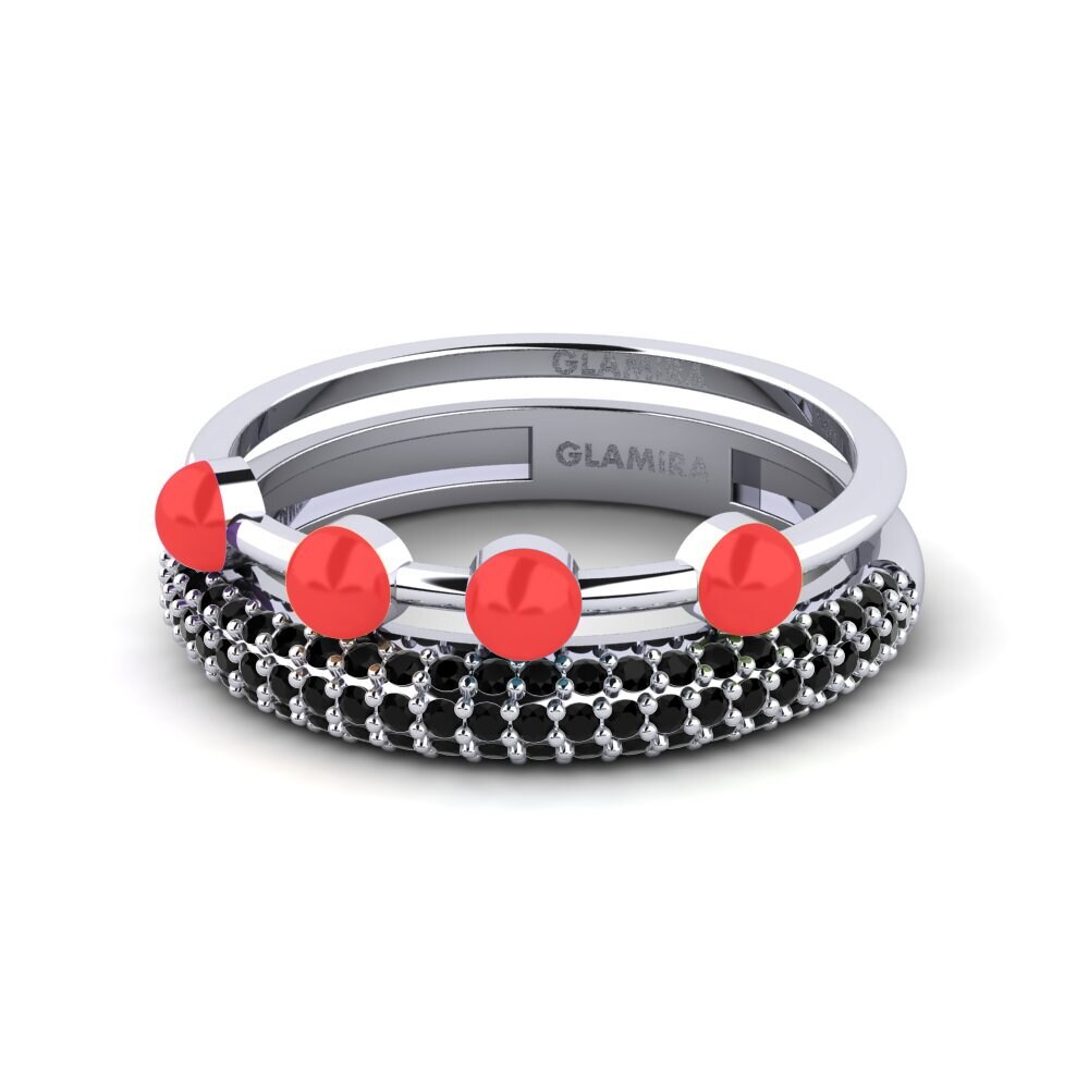 Zafiro negro Anillo apilable Vind