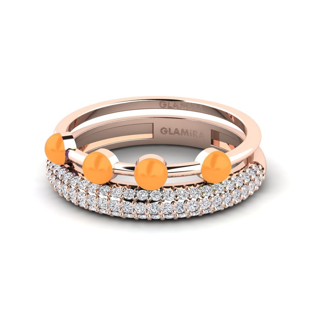 Rotgold 375 Stapelbarer Ring Vind