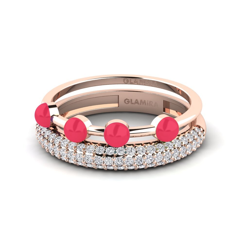 Rotgold 375 Stapelbarer Ring Vind