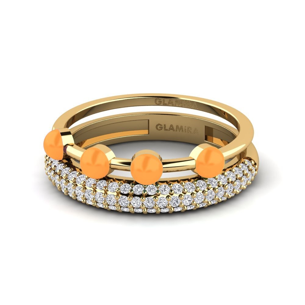 Gelbgold 585 Stapelbarer Ring Vind