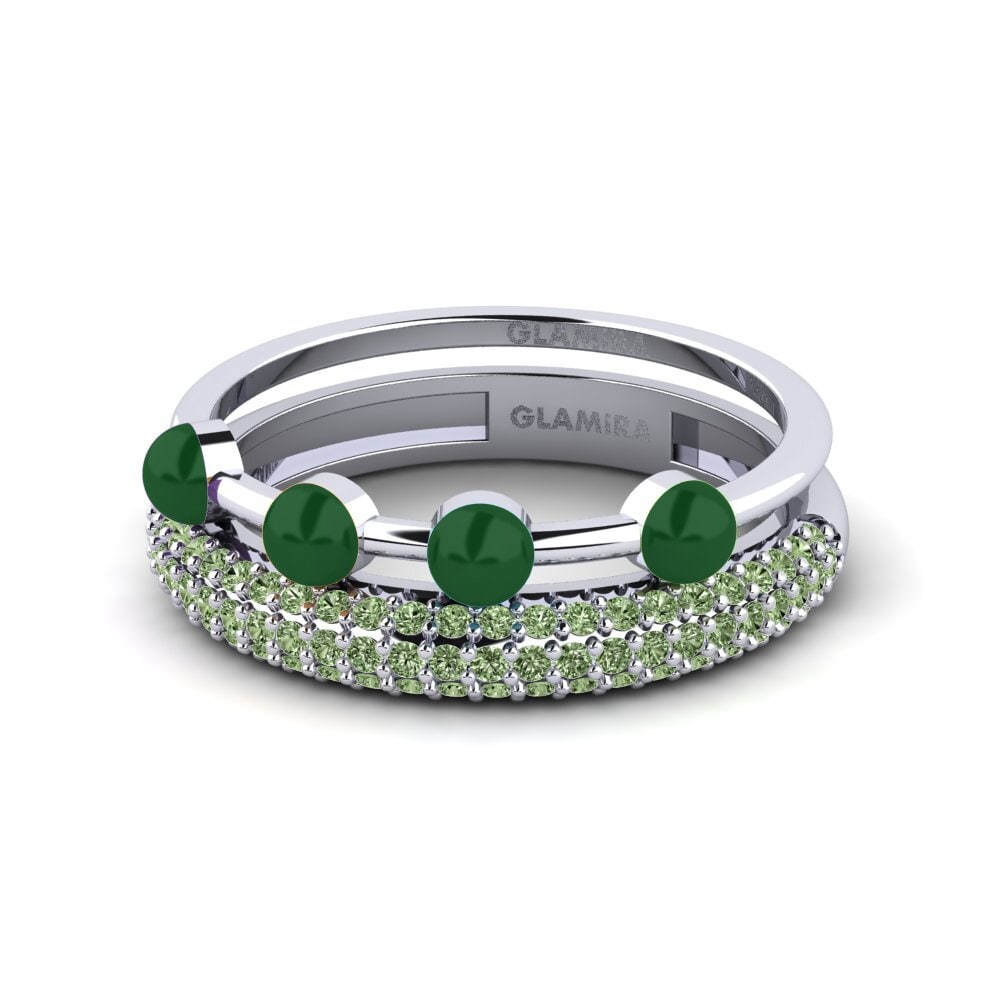 Green Diamond Stackable Ring Vind