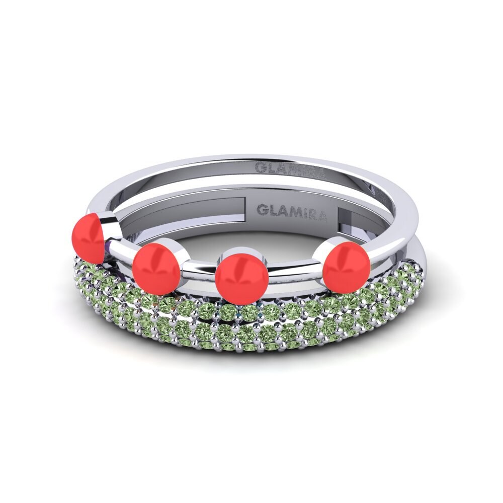 Grüner Diamant Stapelbarer Ring Vind