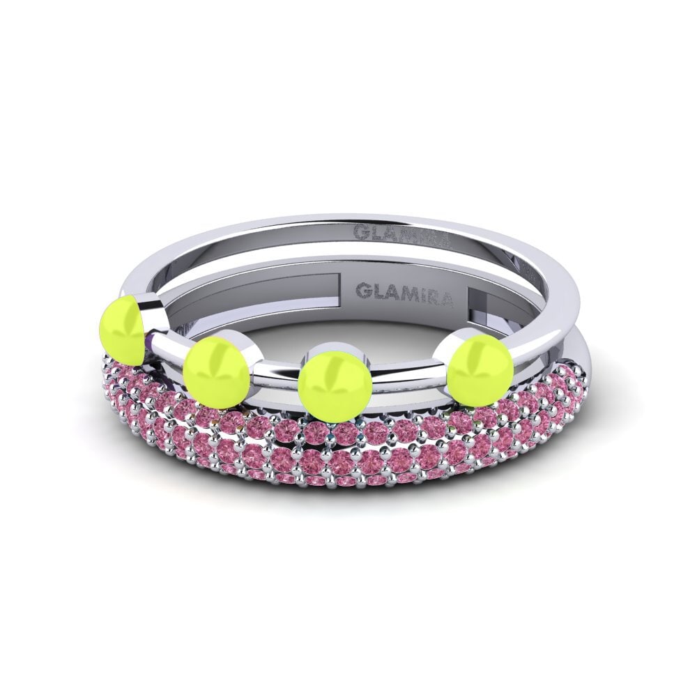 Granate Rhodolite Anillo apilable Vind