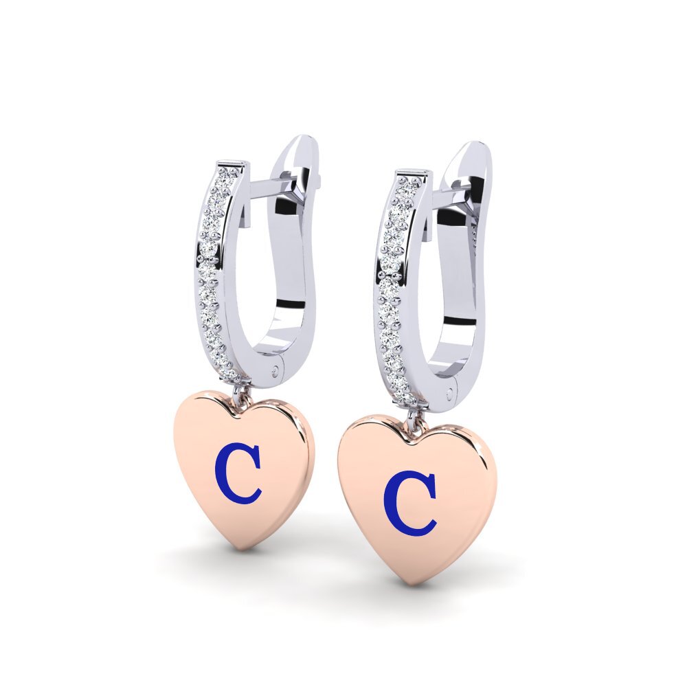 14ct White & Rose Gold Women's Earring Vingtieme - C