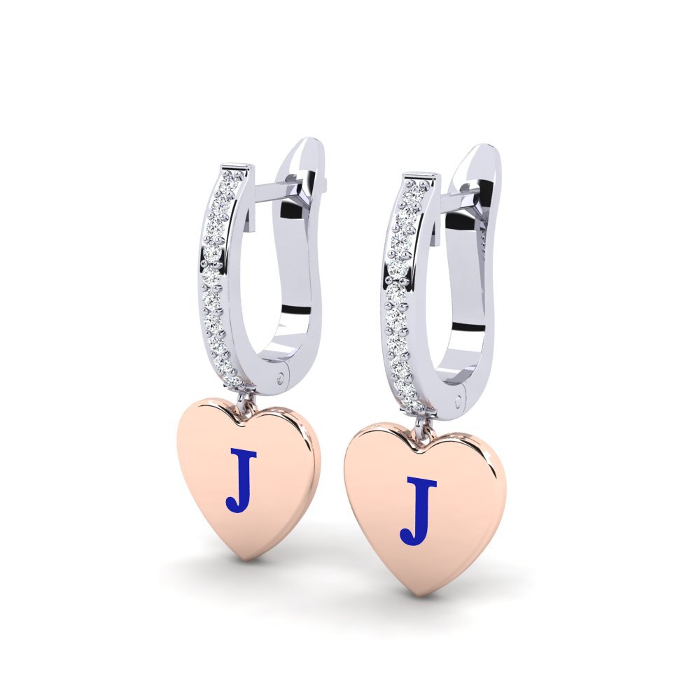 14ct White & Rose Gold Women's Earring Vingtieme - J