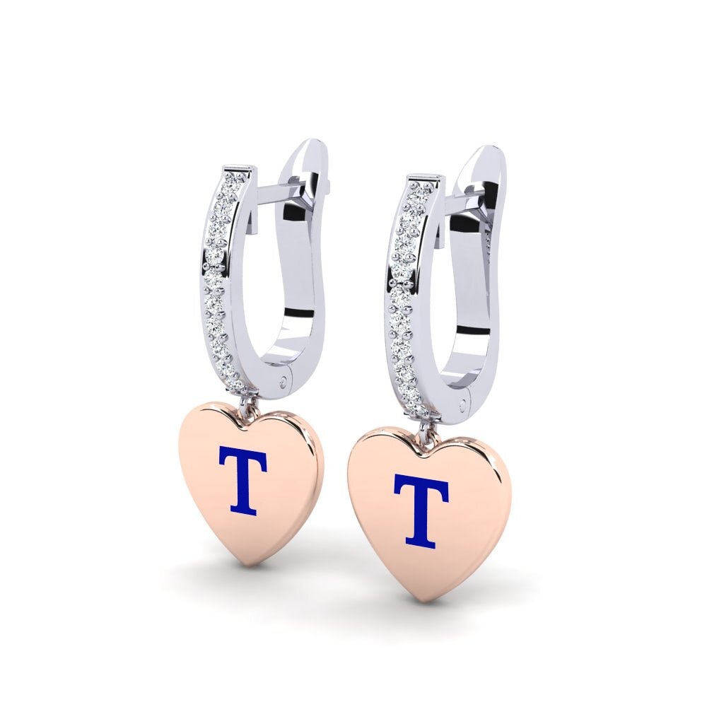 14ct White & Rose Gold Women's Earring Vingtieme - T