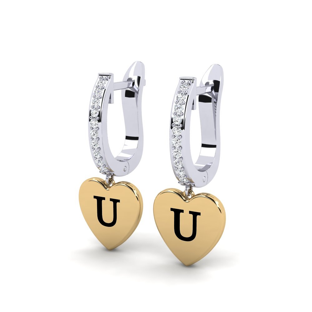 14ct White & Yellow Gold Women's Earring Vingtieme - U