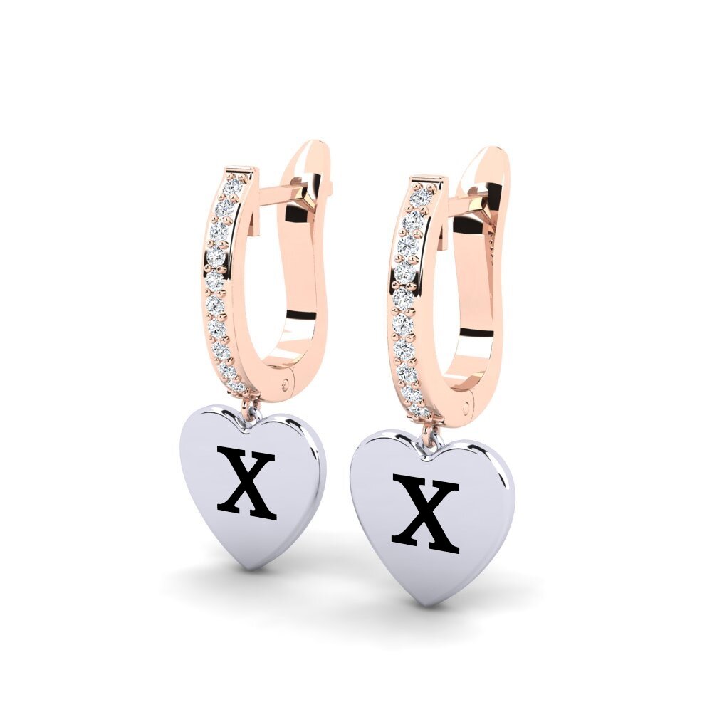 14ct Rose & White Gold Women's Earring Vingtieme - X