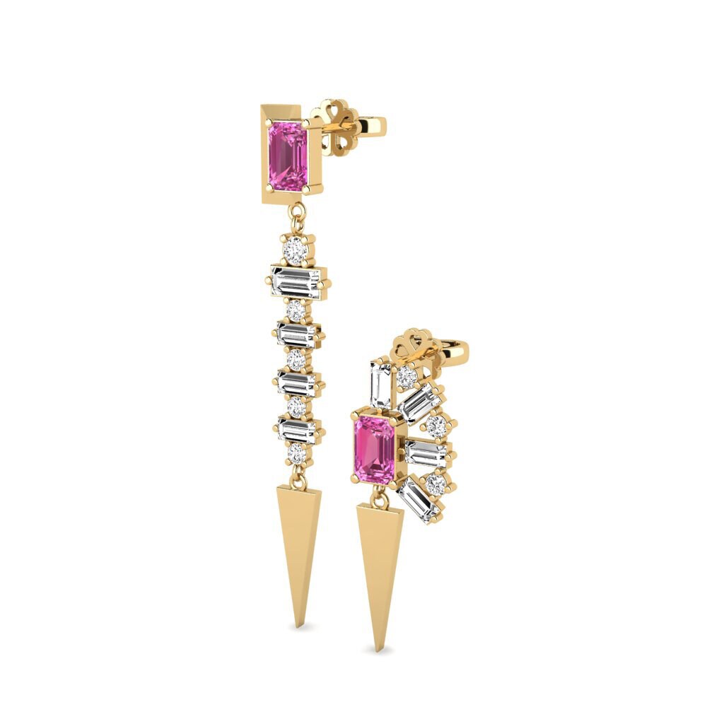 Esmeralda Topacio Rosa Pendiente de mujer Violaceae - SET
