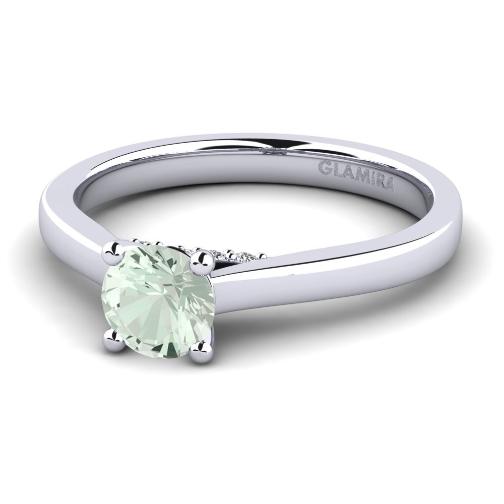 Green Amethyst Engagement Ring Violet 0.5 crt