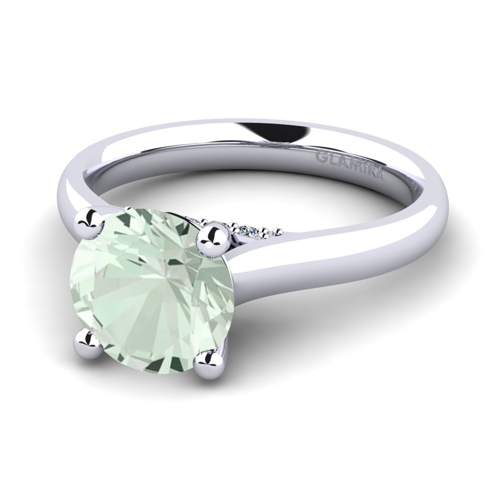 Green Amethyst Engagement Ring Violet 2.0 crt