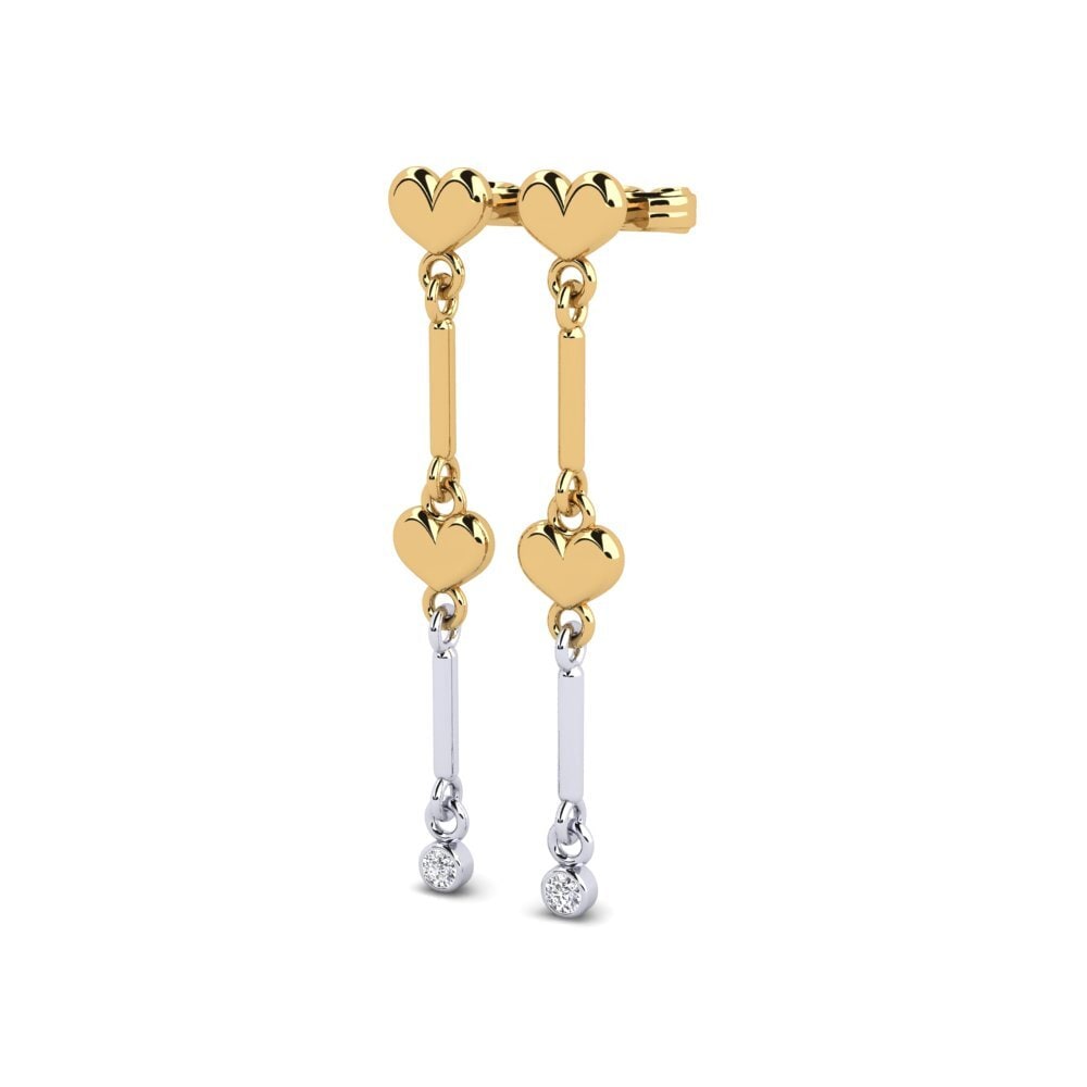 14ct Yellow & White Gold Women's Earring Violon