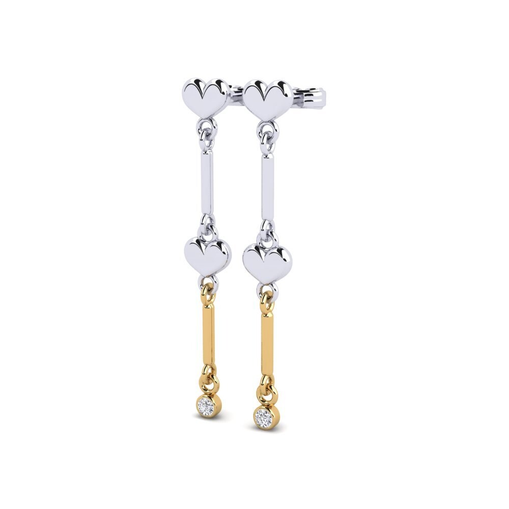750 Weiß & Gelbgold Damen ohrring Violon