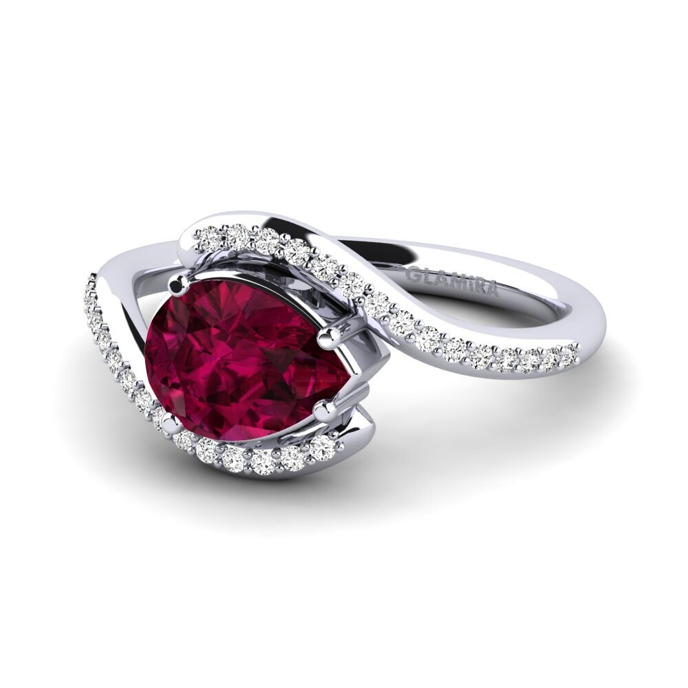 Granate Rhodolite Anillo de compromiso Vishal