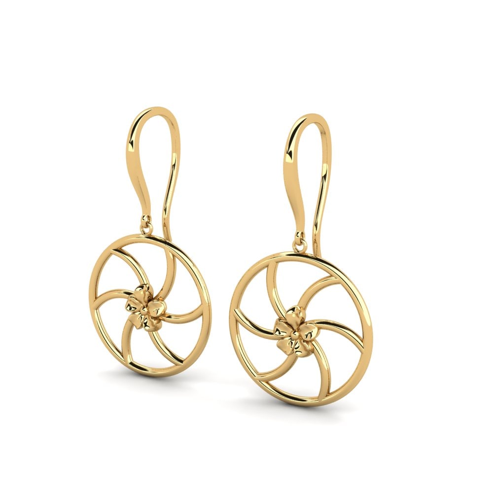 9k Oro Amarillo Pendientes Visuel