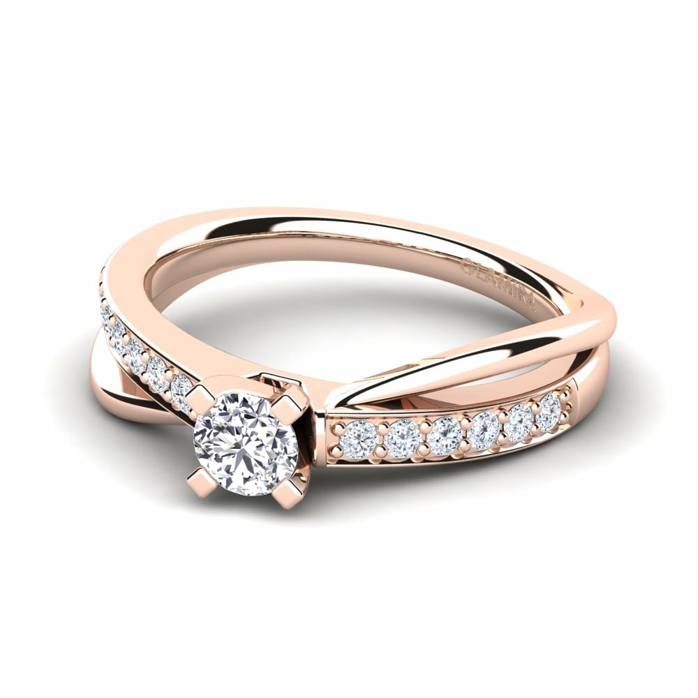 9k Rose Gold Engagement Ring Viviette 0.25 crt