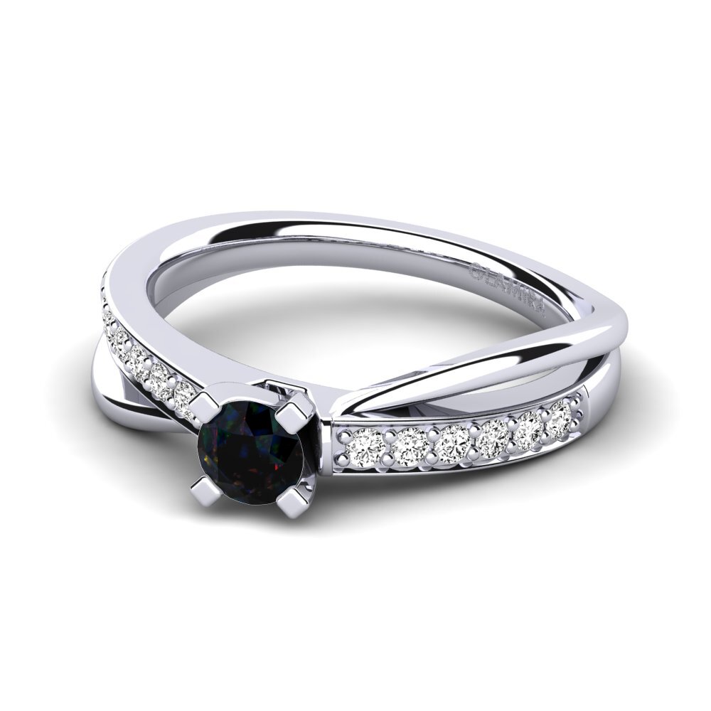 Opalo Negro Anillo de compromiso Viviette 0.25 crt