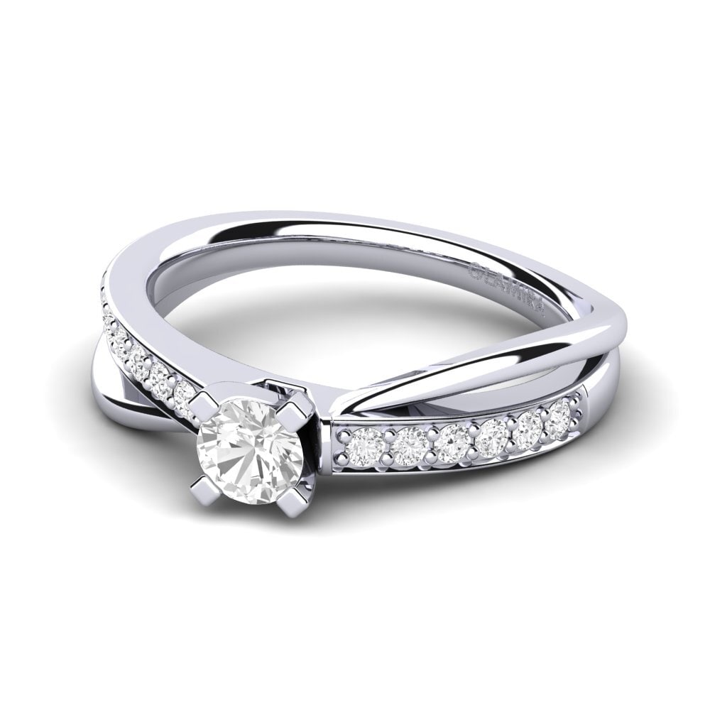 Zafiro blanco Anillo de compromiso Viviette 0.25 crt