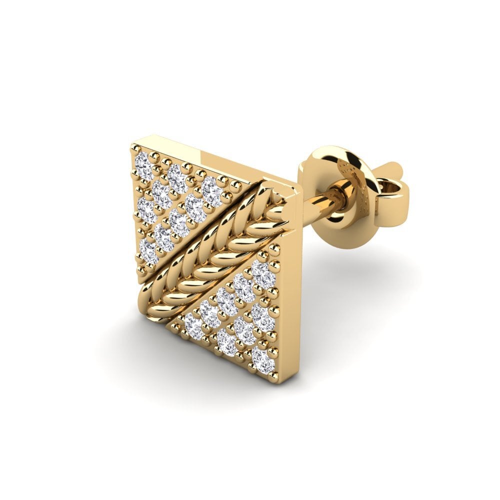 14ct Yellow Gold Diamond Men's Earring Voidrim