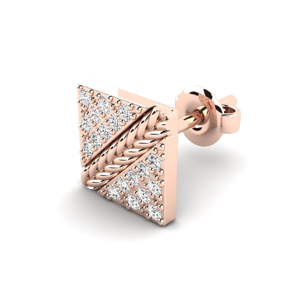 14ct Rose Gold Moissanite Men's Earring Voidrim