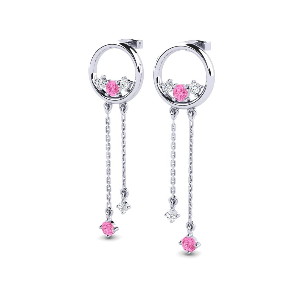 Saphir Rose Boucle d'oreille femme Voiles