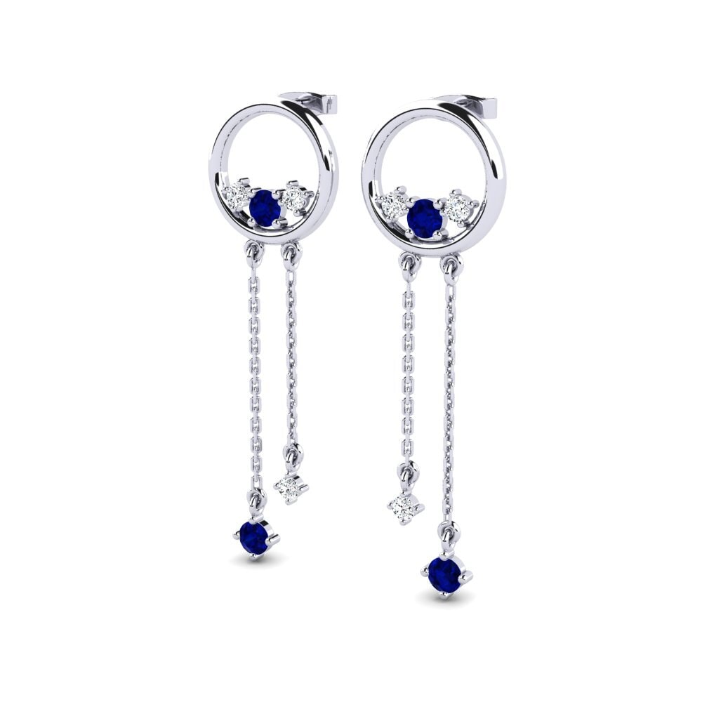 18ct White Gold Sapphire Women's Earring Voiles