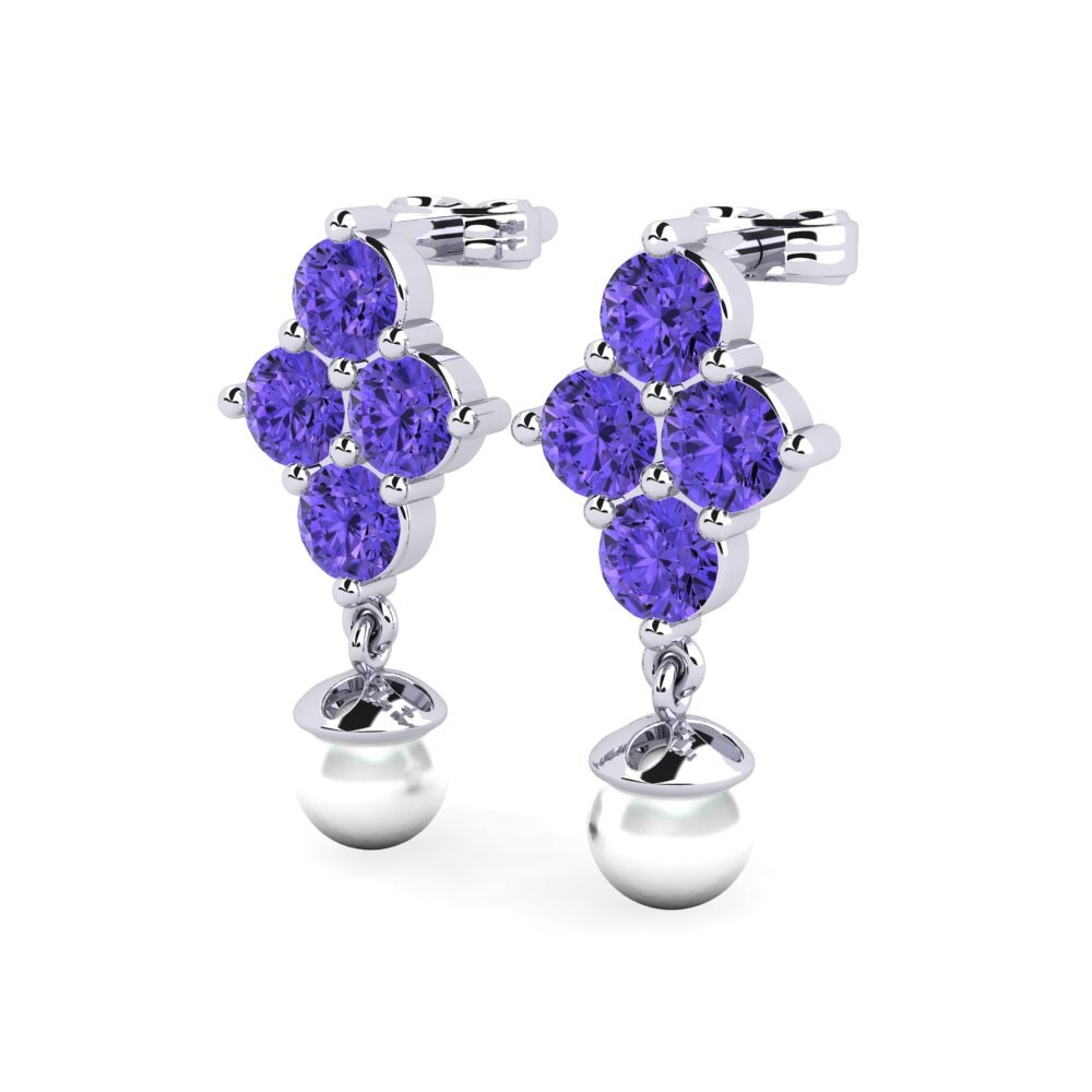 Plata 925 Tanzanita Pendiente de mujer Volare