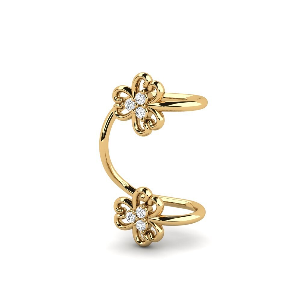 14ct Yellow Gold Zirconia Women's Earring Volige