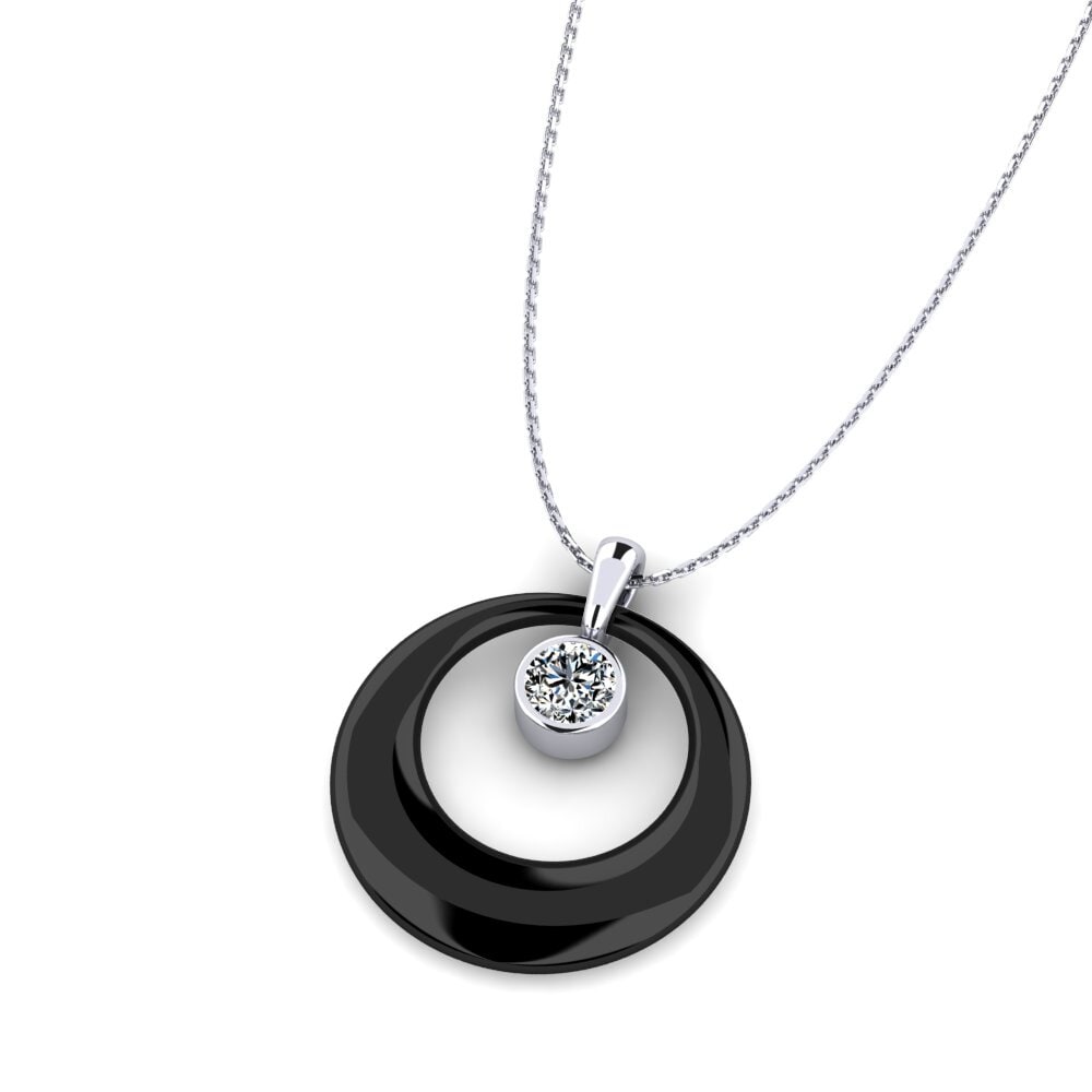 14k Oro Blanco Colgante de Mujer Volna