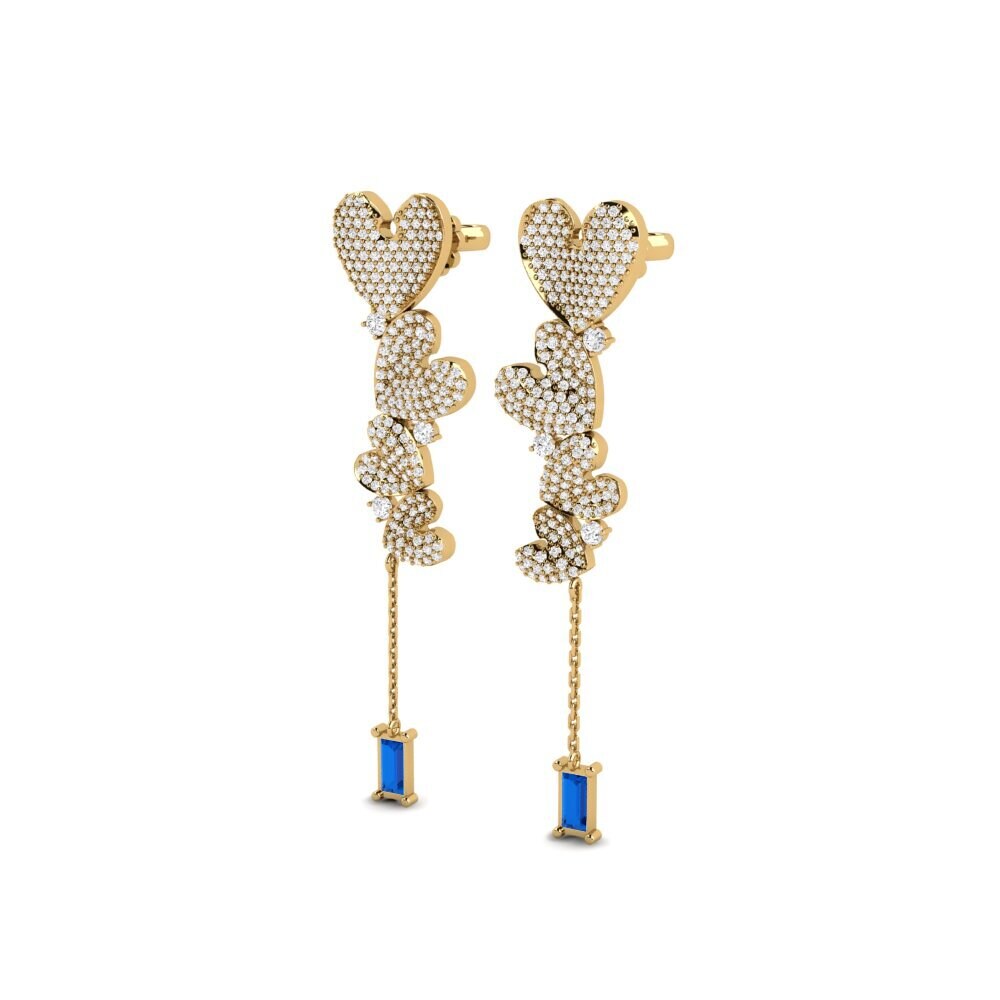 Zircônia azul escuro Brincos Feminino Volnas
