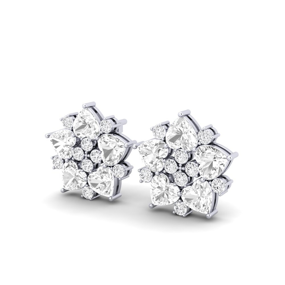 Đá Sapphire Trắng Bông tai nữ Volpe