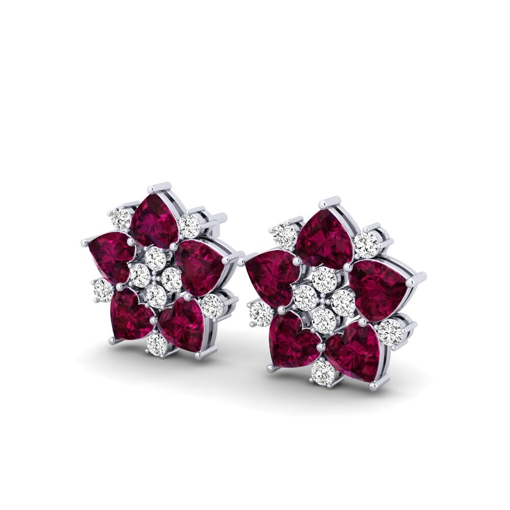 Đá Rhodolite Bông tai nữ Volpe