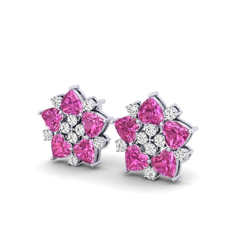 Đá Topaz Hồng Bông tai nữ Volpe