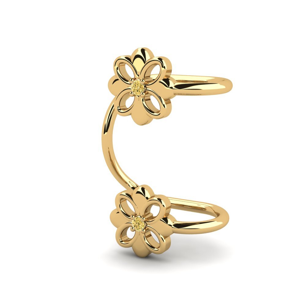 9ct Yellow Gold Yellow Diamond Women's Earring Voltigeur