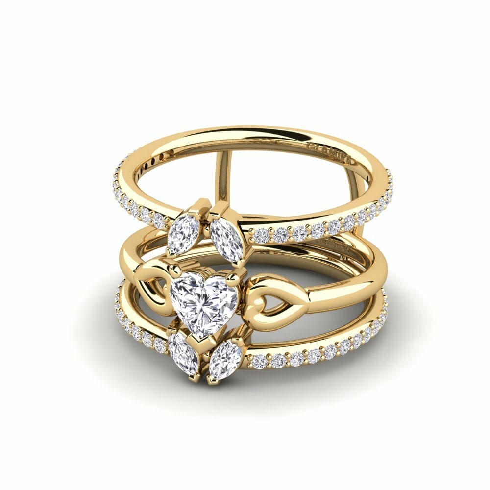 Ring Vouma - SET Herz 0.44 Karat Enhancer Diamant Gelbgold 585