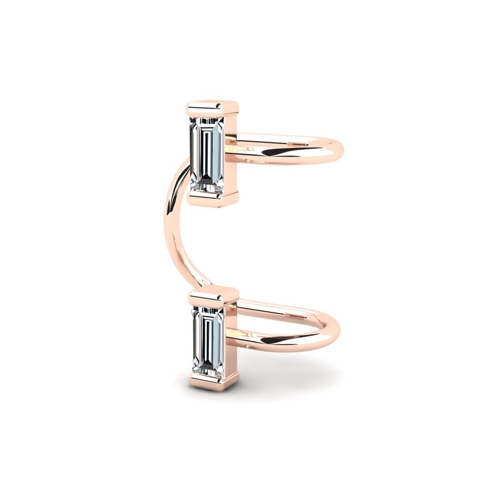 14k Oro Rosa Baguette Pendiente de mujer Voyou