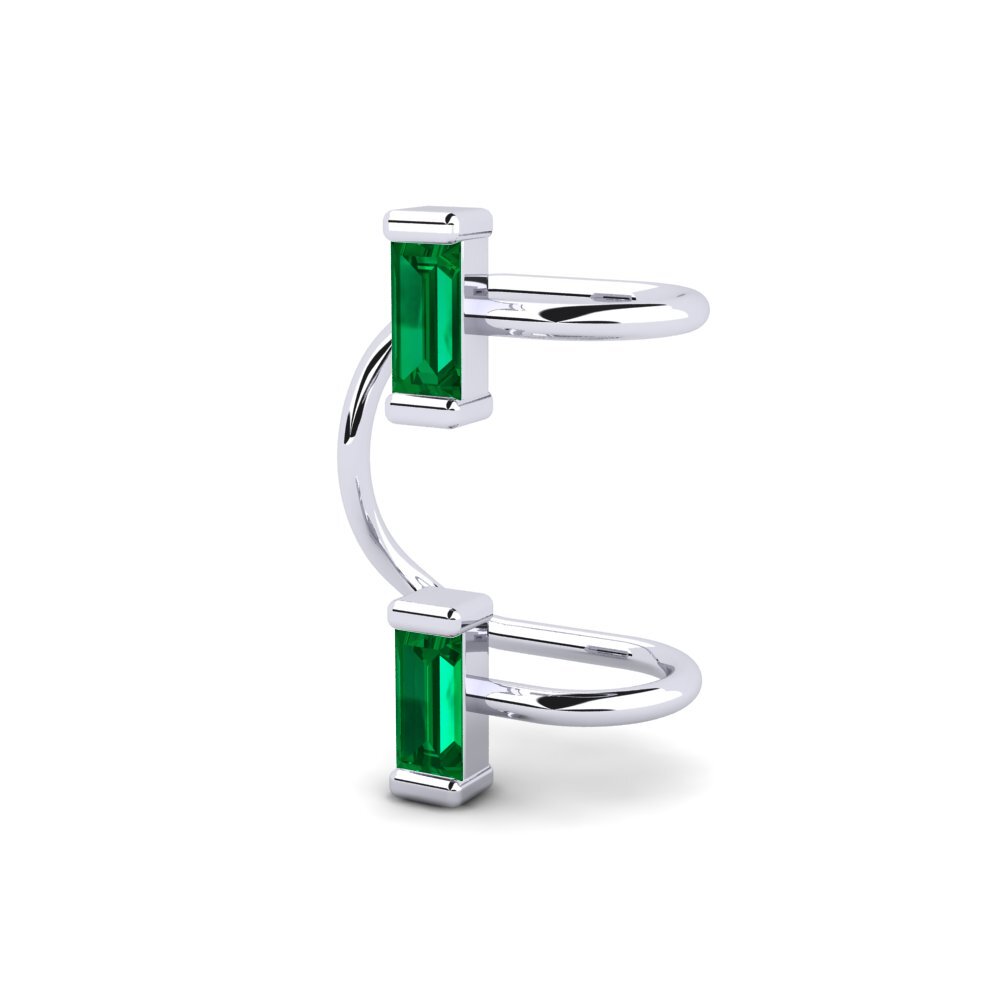 Baguette Circonita Verde Pendiente de mujer Voyou