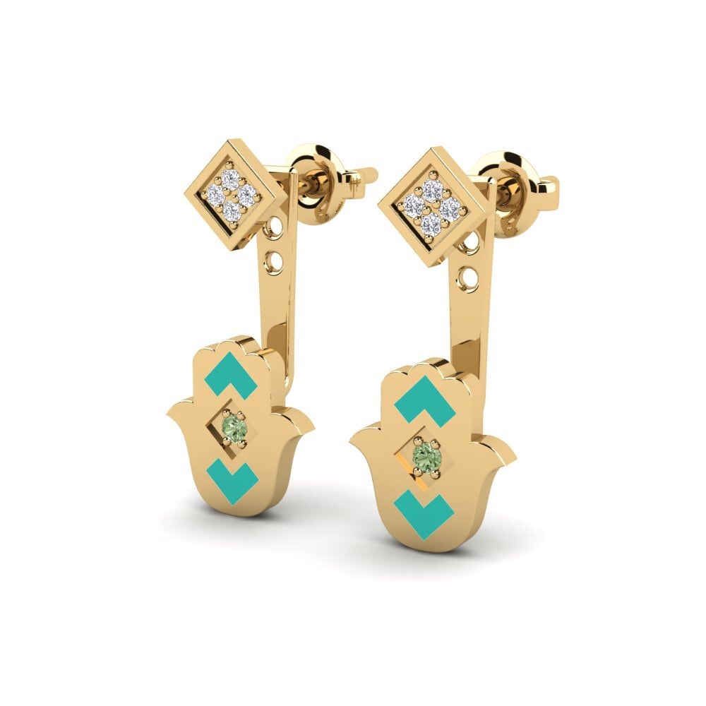 Diamante Verde Pendiente de mujer Vrijdog