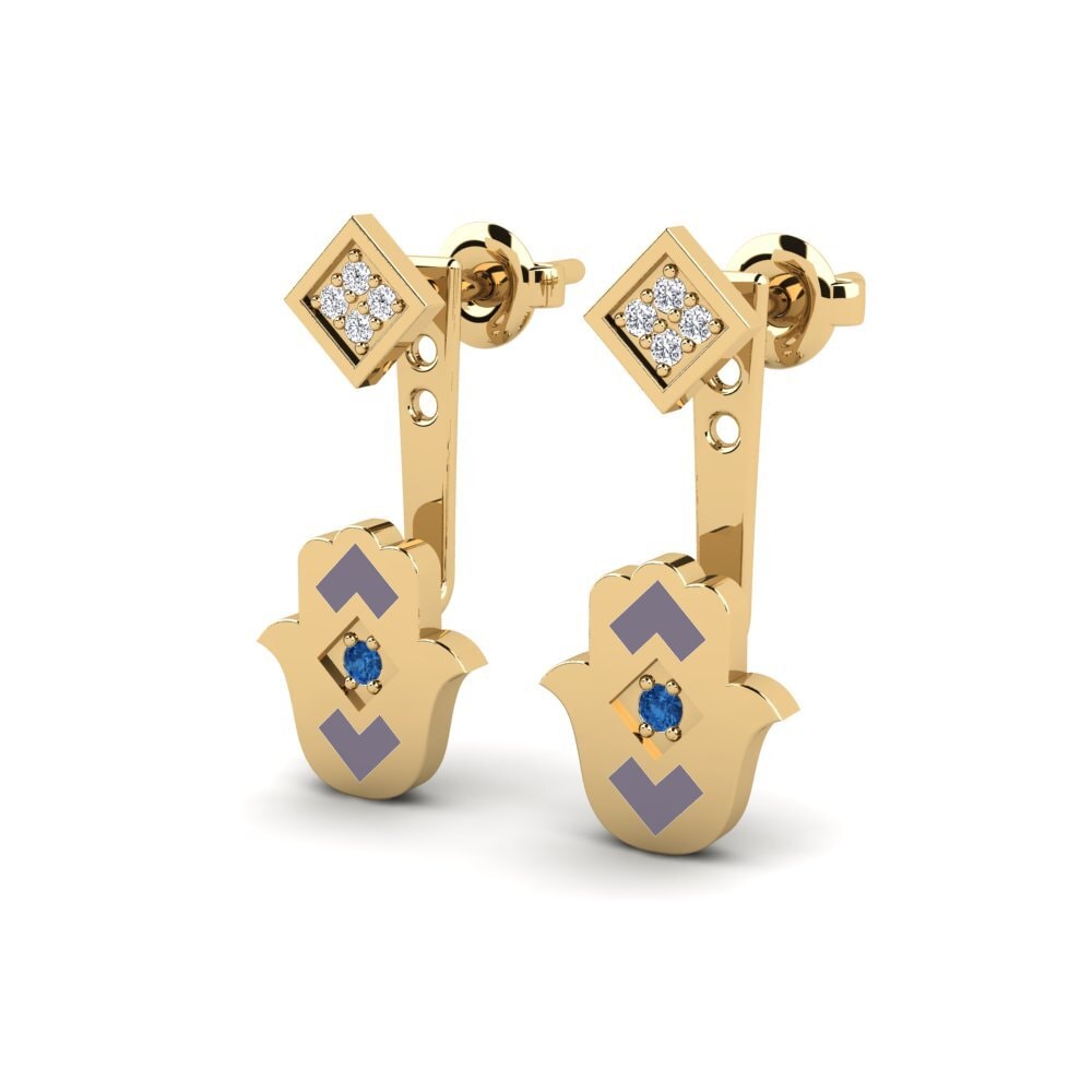 Dark Blue Zirconia Women's Earring Vrijdog