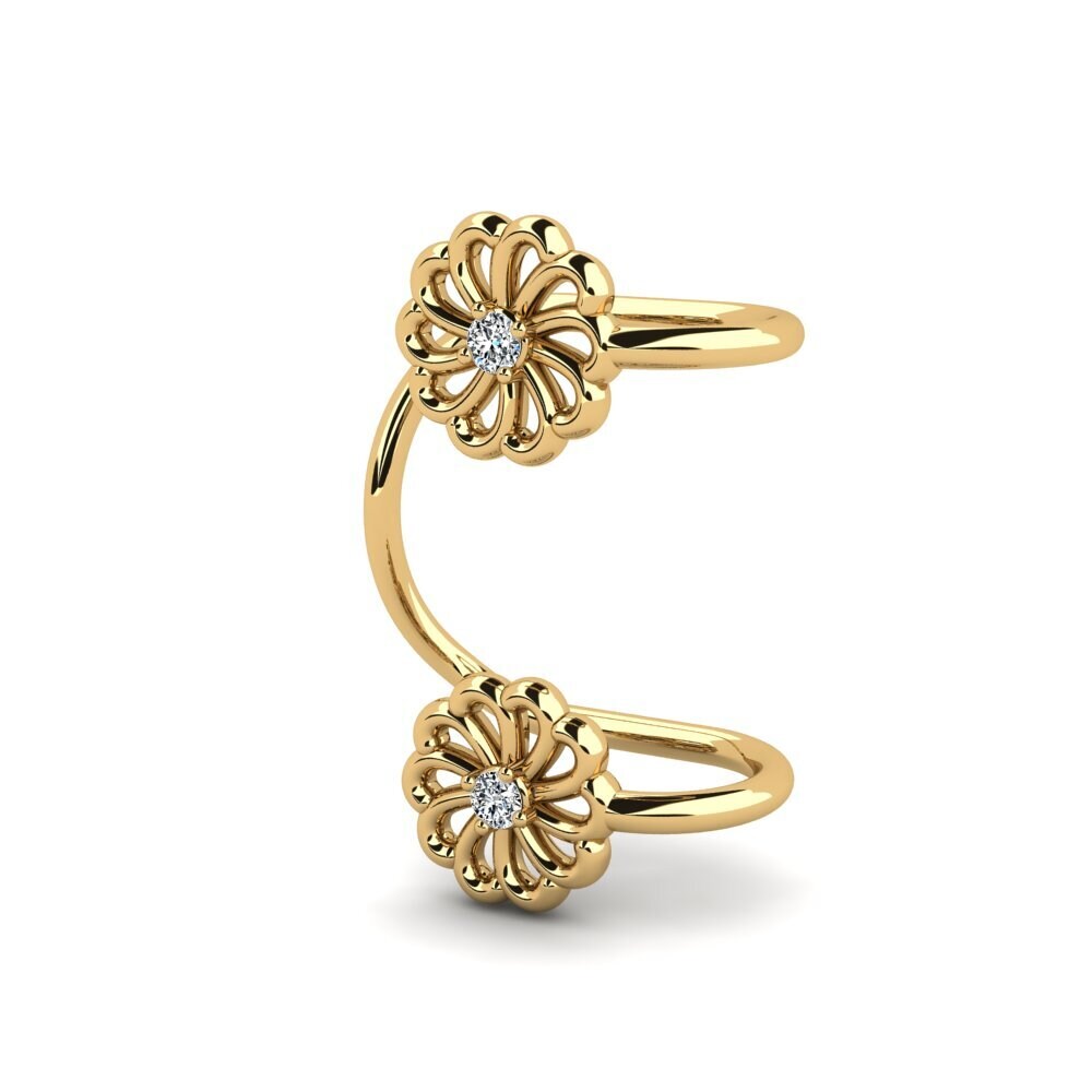 14ct Yellow Gold Zirconia Women's Earring Vriller