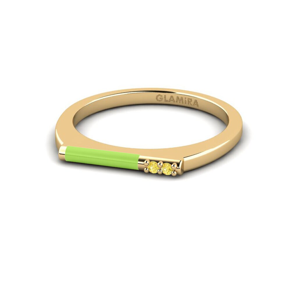 Saphir Jaune Anneau rose Vryonisi