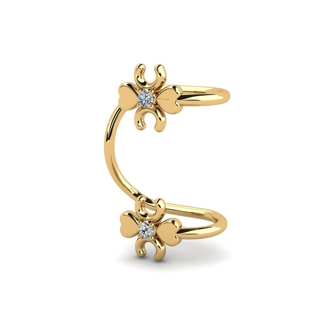 14k Oro Amarillo Pendiente de mujer Vulcanite