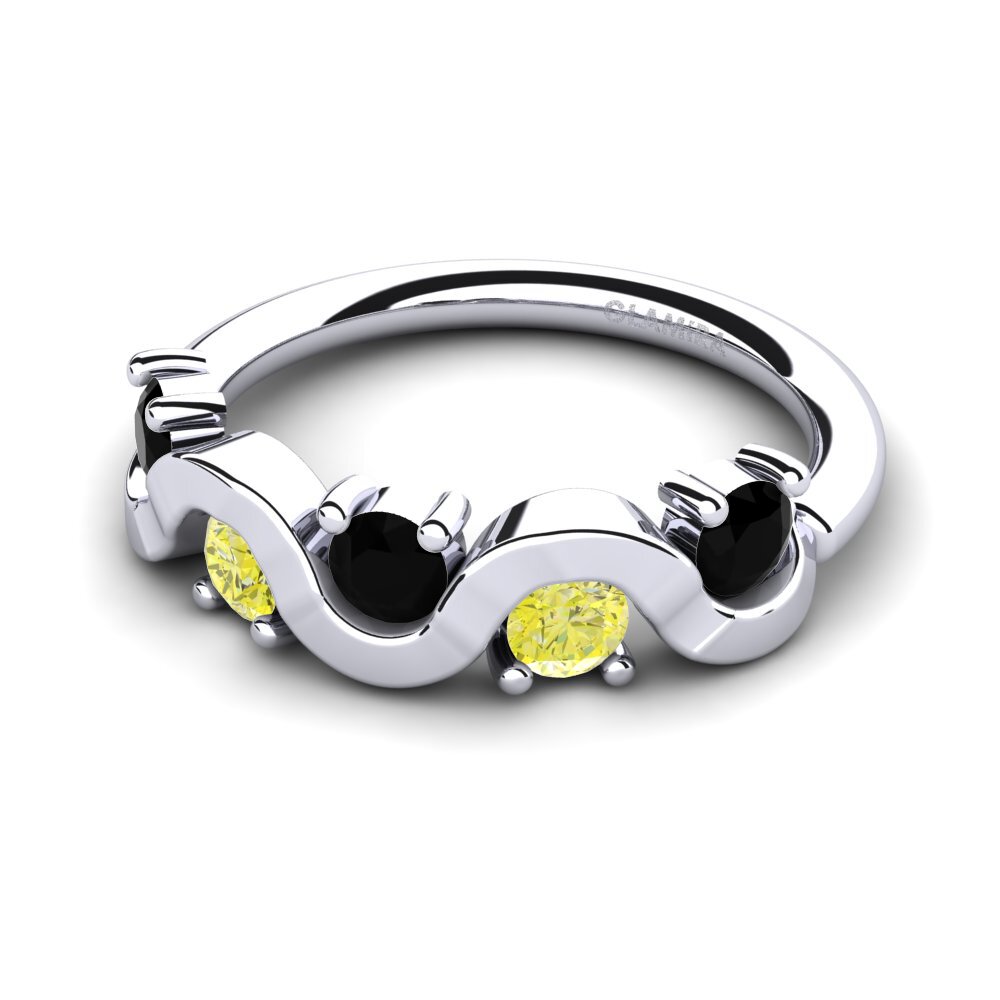 9ct White Gold Black Diamond Ring Wanissa