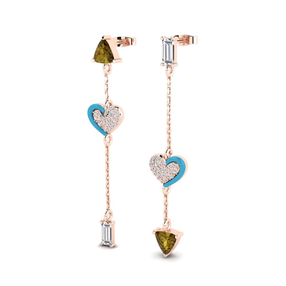 Brown Zircon Women's Earring Warna-Warni