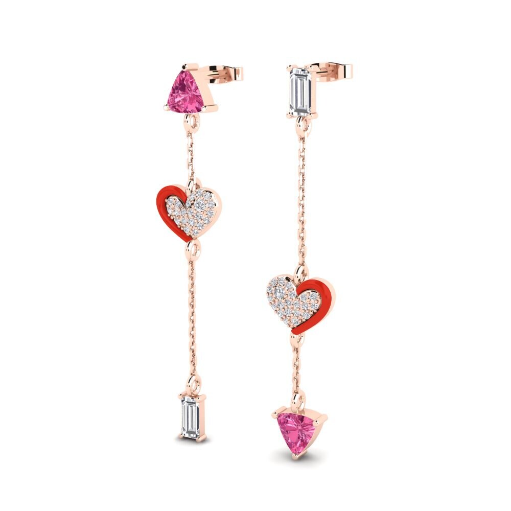 Pink Tourmaline Women's Earring Warna-Warni