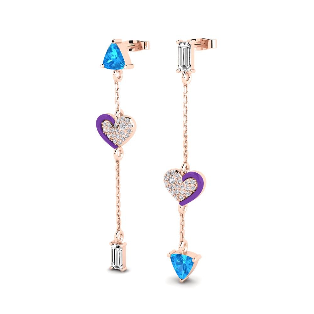 Blauwe Topaas Dames Oorbellen Warna-Warni