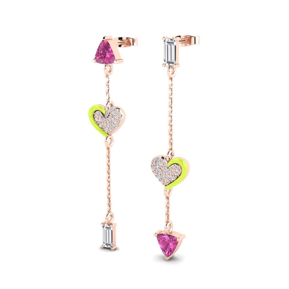 Pink Topaz Women's Earring Warna-Warni