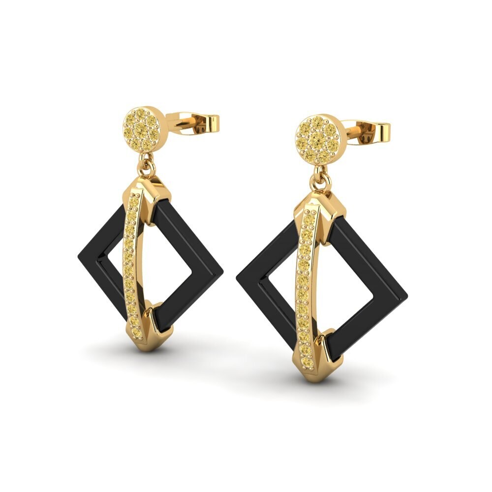 Diamant Jaune Boucle d'oreille femme Warner