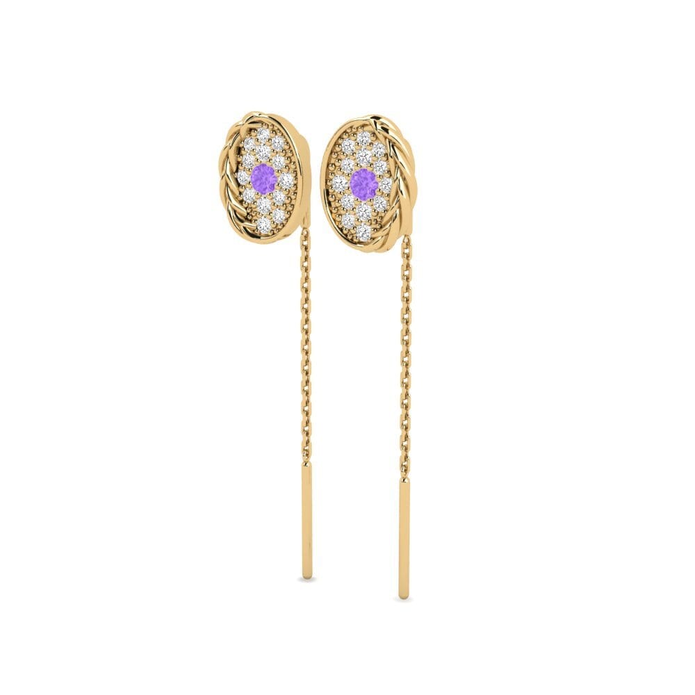 Amethyst Women's Earring Washer